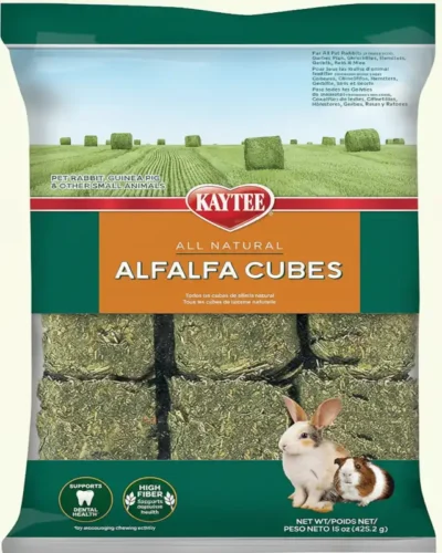 Kaytee Alfalfa Cubes for Rabbits, Guinea Pigs, and Other Small Animals, 15 oz